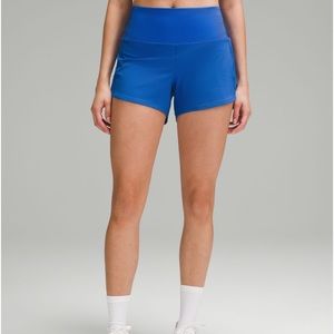 Lululemon Speed up high rise lined short 4” size 8 color is blazer blue tone